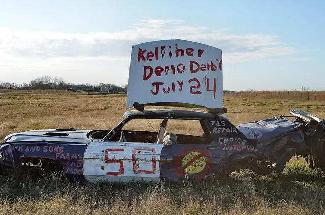 Demo derby car advertising Kelliher Demo Derby